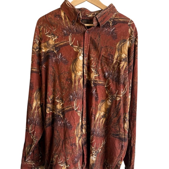 Bluff Creek Outfitters Men’s XXLT Long Sleeve Flannel Whitetail All Over Print - Picture 1 of 7